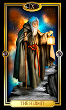 Picture of The Hermit card from the Easy Tarot kit