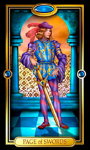 Picture of Page of Swords card from Easy Tarot kit