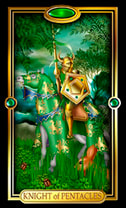 Picture of Knight of Pentacles card from Easy Tarot kit