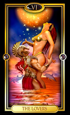 Picture of The Lovers card from Easy Tarot