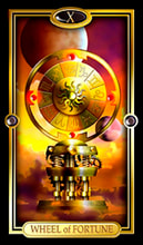 Picture of the Wheel of Fortune from the Easy Tarot kit