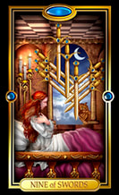 Picture of Nine of Swords card from Easy Tarot kit
