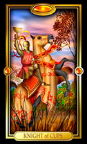 Picture of Knight of Cups card from Easy Tarot kit