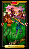 Picture of Five of Wands from Easy Tarot