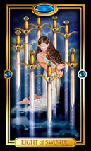 Picture of Eight of Swords card from Easy Tarot kit