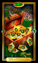 Picture of Ten of Pentacles card from Easy Tarot kit