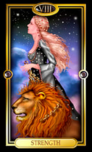 Picture of the Strength card from Easy Tarot kit