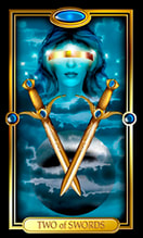 Picture of Two of Swords card from Easy Tarot kit