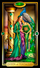 Picture of Queen of Pentacles card from Easy Tarot kit