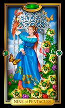 Picture of Nine of Pentacles card from Easy Tarot kit