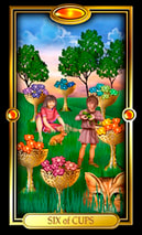 Picture of Six of Cups card from Easy Tarot