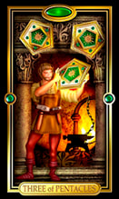 Picture of Three of Pentacles card from Easy Tarot kit