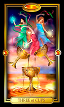 Picture of Three of Cups card from the Easy Tarot kit