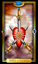 Picture of Three of Swords card from Easy Tarot kit