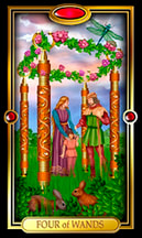 Picture of the Four of Wands from Easy Tarot