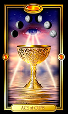 Picture of Ace of Cups card from Easy Tarot