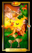 Picture of Four of Cups card from Easy Tarot kit