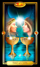 Picture of Two of Cups card from the Easy Tarot kit