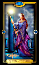 Picture of Queen of Swords card from Easy Tarot kit