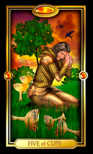 Picture of Five of Cups card from Easy Tarot kit